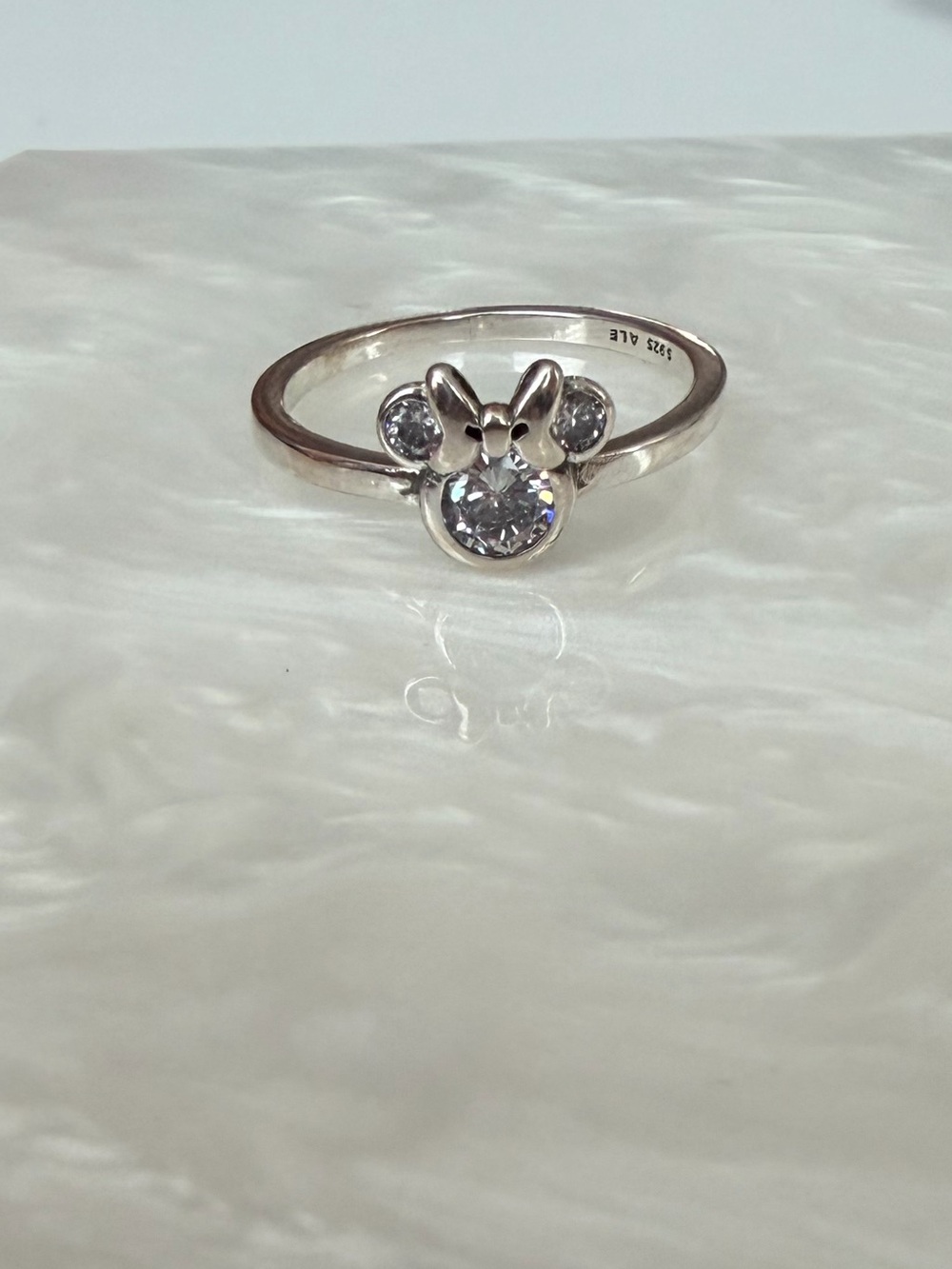 Pandora Disney Minnie Mouse Sparkling Head Ring Size 7.5